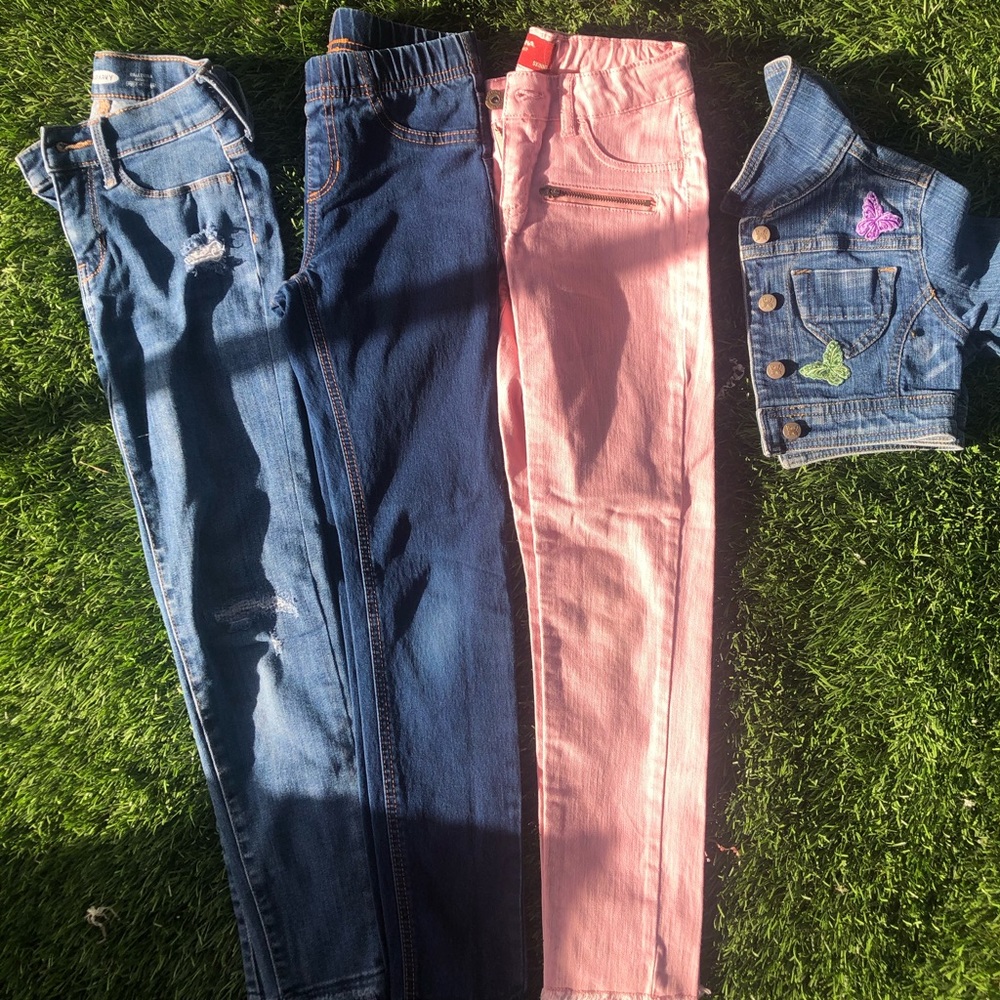 Bundle of jeans w/ jean jacket